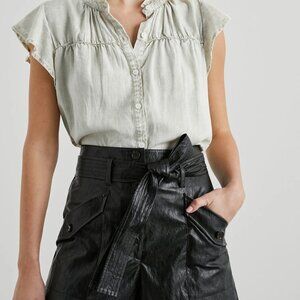 RAILS Ruthie Flutter Sleeves Button-Down Top Size L